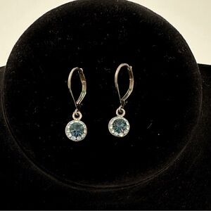 Cookie Lee Blue Crystal Dangle Earrings